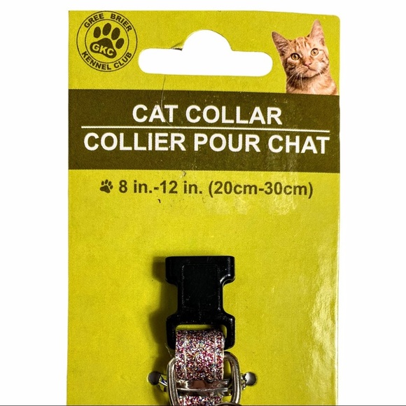 NIP GREENBRIER KENNEL CLUB PINK GLITTER CAT COLLAR WITH BELL - Picture 8 of 9
